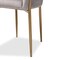 Baxton Studio Ballard Glam and Luxe Grey Velvet Upholstered and Gold Finished Metal Dining Chair 192-11777-ZORO - alternate 2
